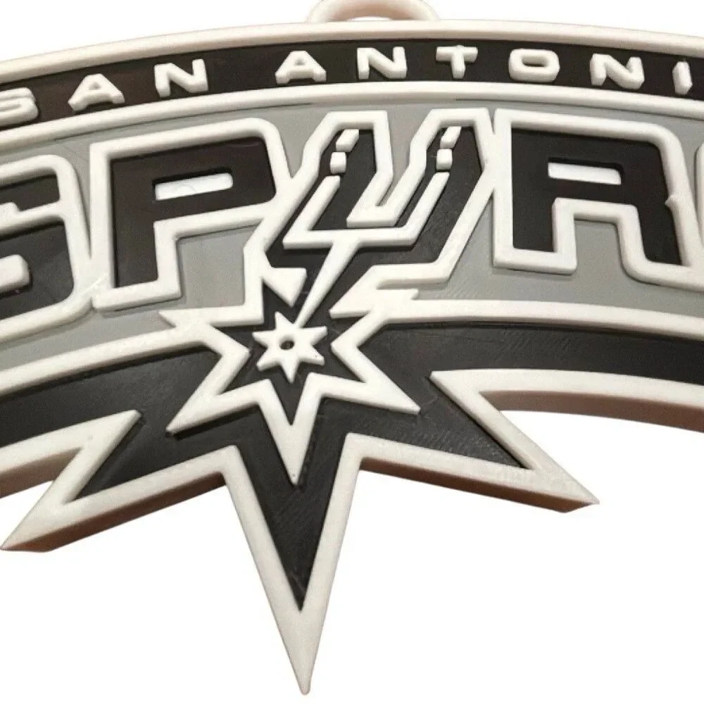 San Antonio Spurs NBA Basketball Logo Hanging Charm/Tag Black Gray White